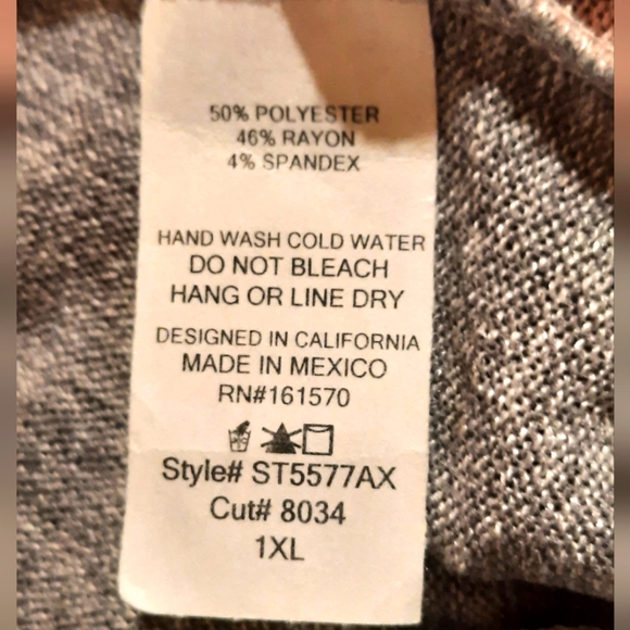 Sugarfox Colorblock Short Sleeve Blouse size 1X - Picture 10 of 11